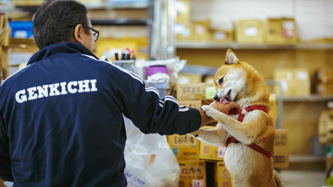 源吉商店愛犬久太郎と社長